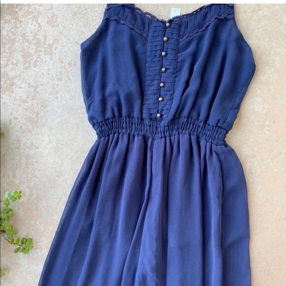 NEW FREE PEOPLE FP Blue Bells & Ruffles Tank Top Sheer Jumpsuit Flares Shorts XS - Picture 15 of 15